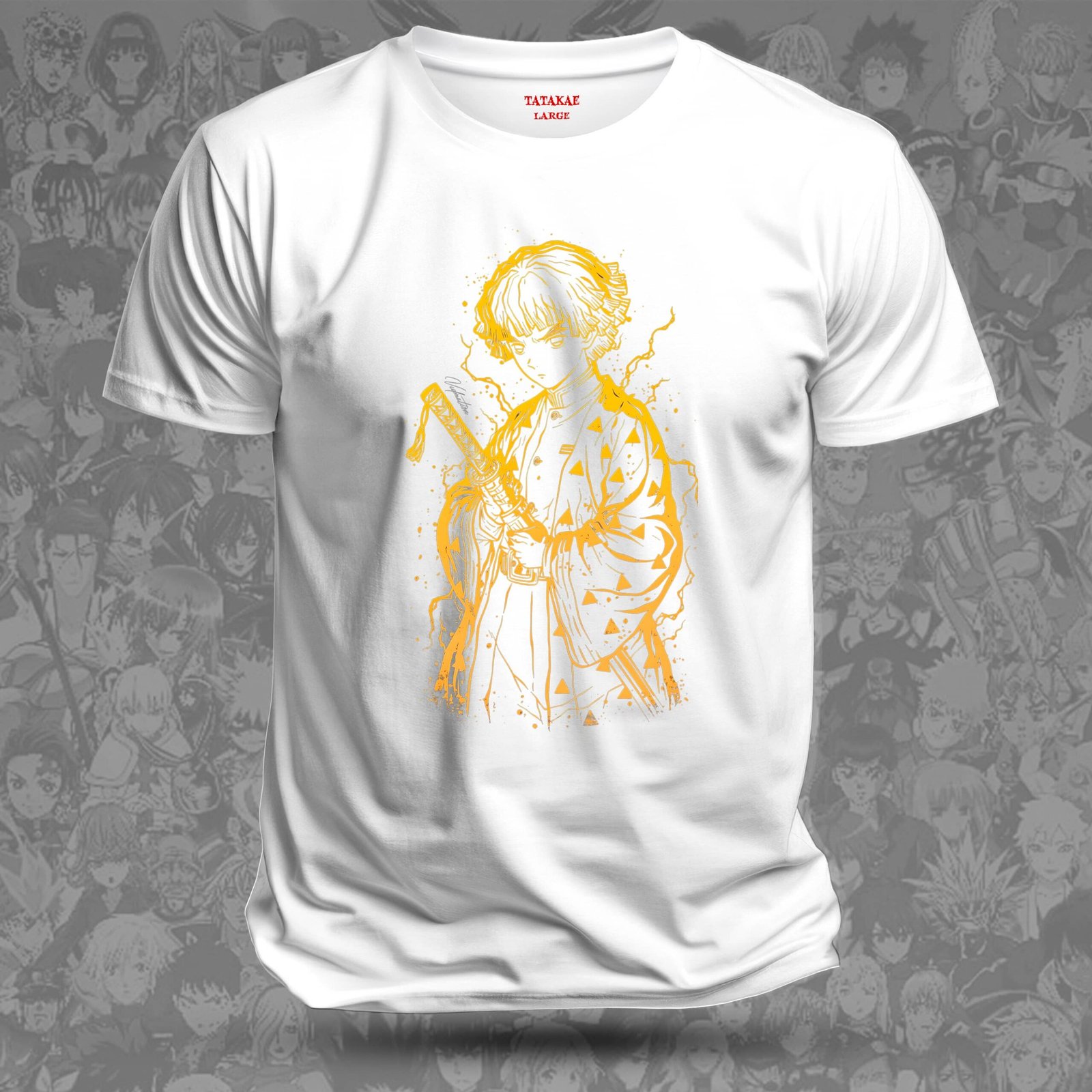 Remera Zenitsu - Postura del Trueno (Lineart)