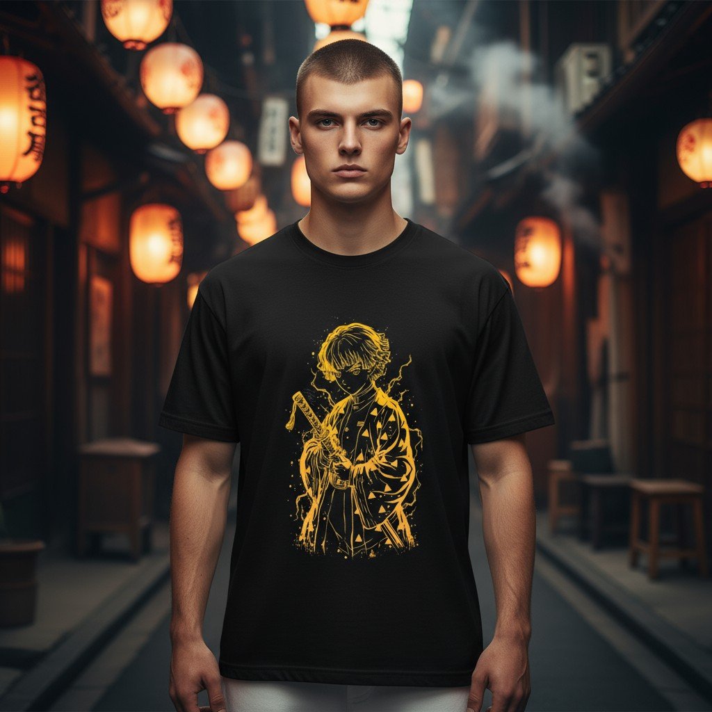 Remera Zenitsu - Postura del Trueno (Lineart) - Image 4